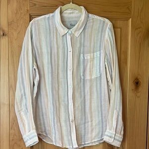 Rails Gauze Striped Cream Shirt